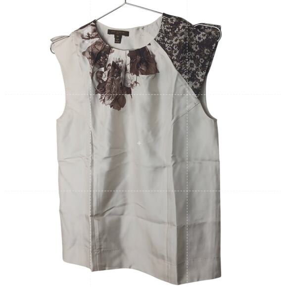 Louis Vuitton 100% Silk Sleeveless Floral Blouse Top FR 36 (US 4) Made in France - Picture 3 of 11